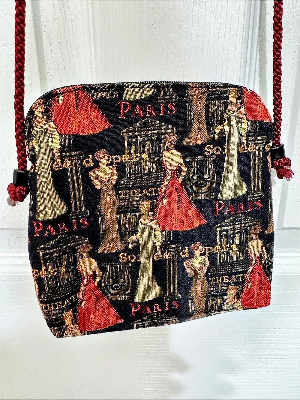 Tapisserie Paris Tapestry Crossbody in Black & Red Like New